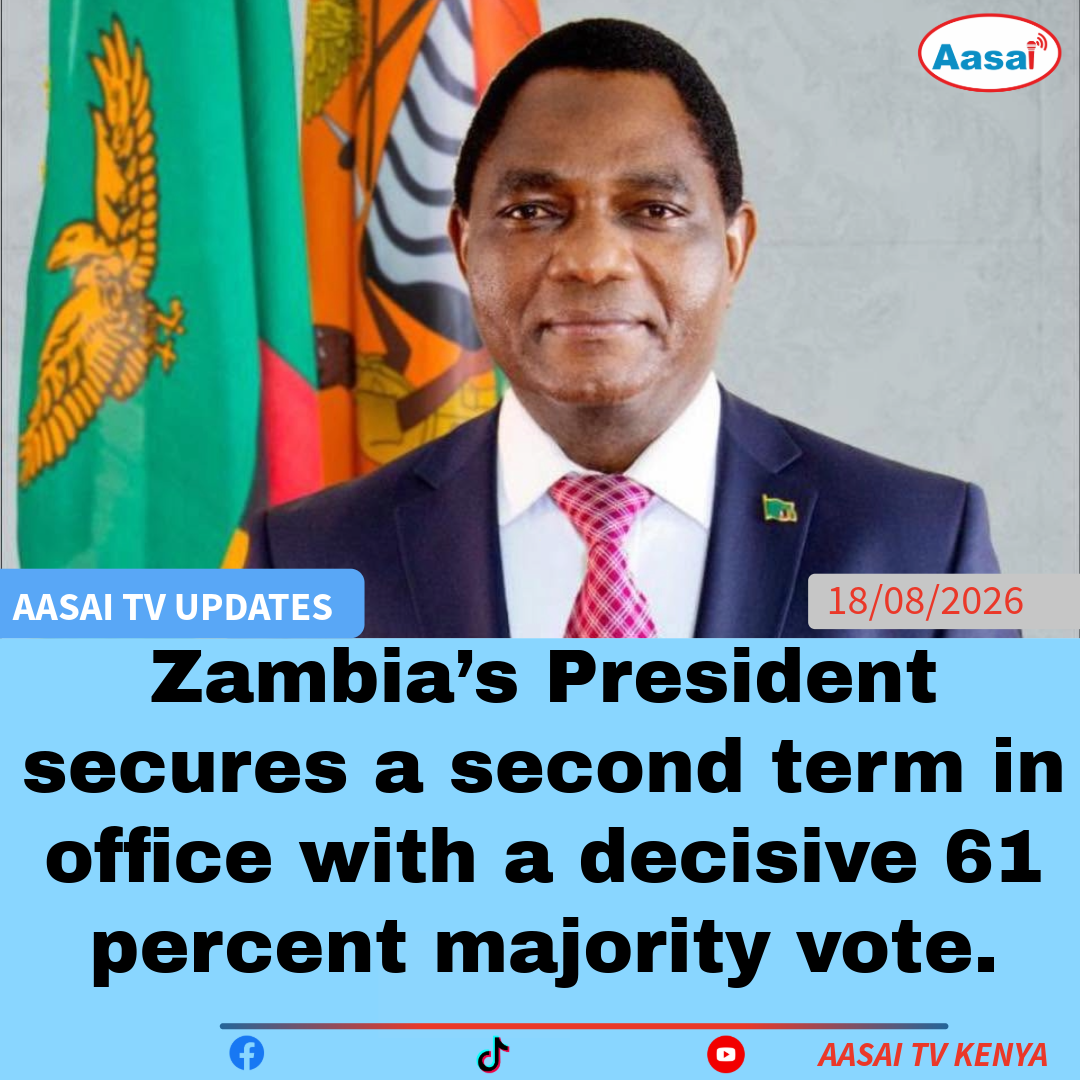 Zambia’s President secures a second term in office with a decisive 61 percent majority vote